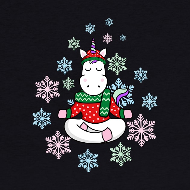 Unicorn christmas yoga by ElWish